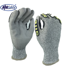 NMSAFETY mechanical gloves  PU glove anti cut 5 level back with TPR ndustrial glove